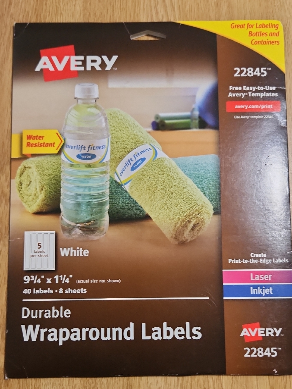 Sealed Avery White Durable Wraparound Labels (Water Resistant) 40 Labels